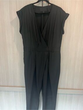 J. Crew Collection Black Wrap-Front Jumpsuit